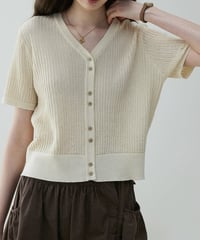 short sleeve casual knit cardigan　FL3357
