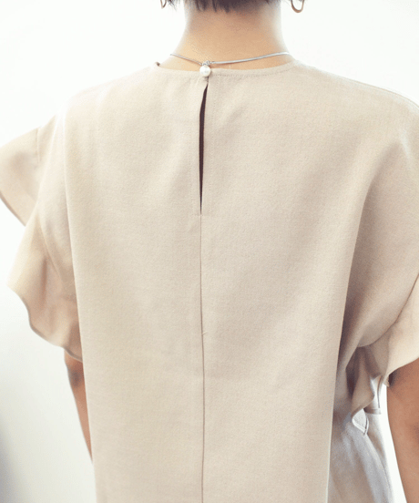 ruffle sleeve crew neck blouse /5color　FL3640