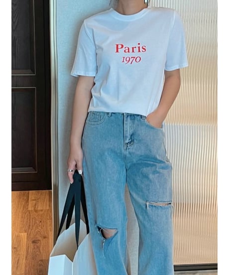 paris logo t-shirt /2color　FL2061