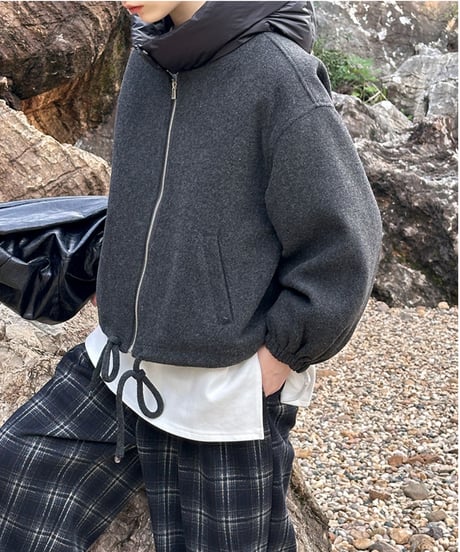 down hooded short blouson　FL3044