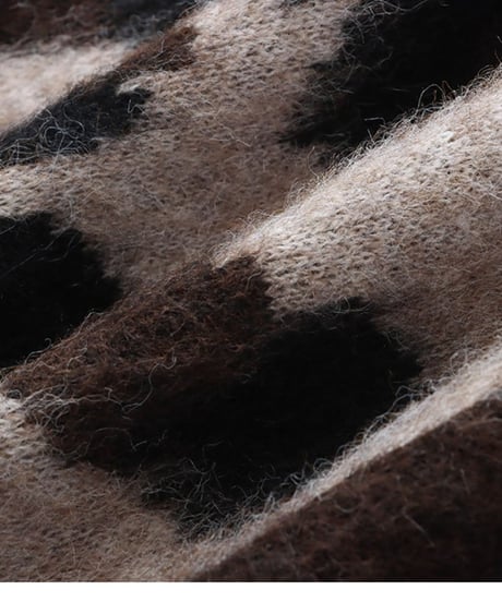 leopard print knit /2color　FL3049