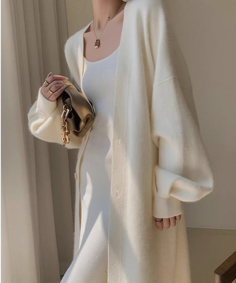 oversized long knit cardigan　FL2893