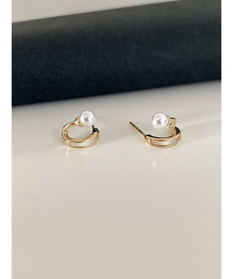 pearl hoop earrings piasu　FL2369