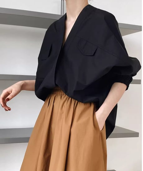 v-neck bat sleeve shirt /3color　FL2715