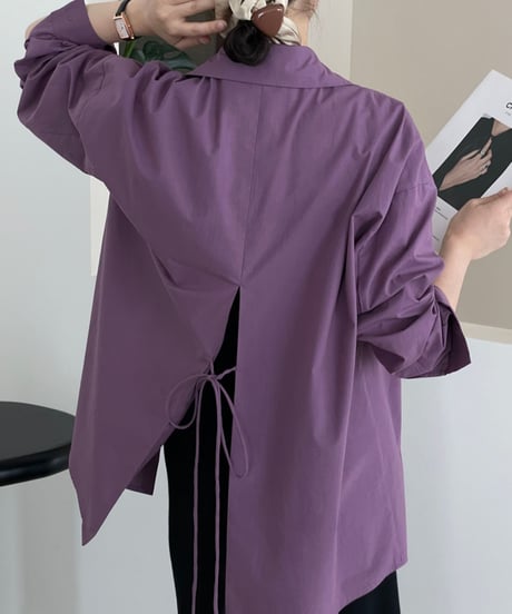 back slit shirt /2color　FL2758