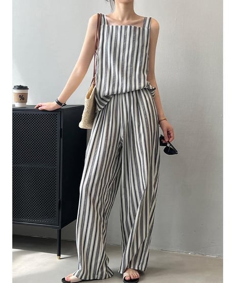 sleeveless stripe setup　FL2440