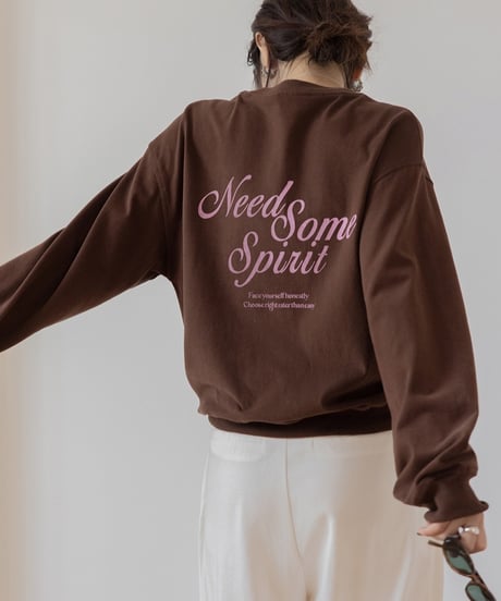 drop shoulder letter print sweat tops /4color　FL3254