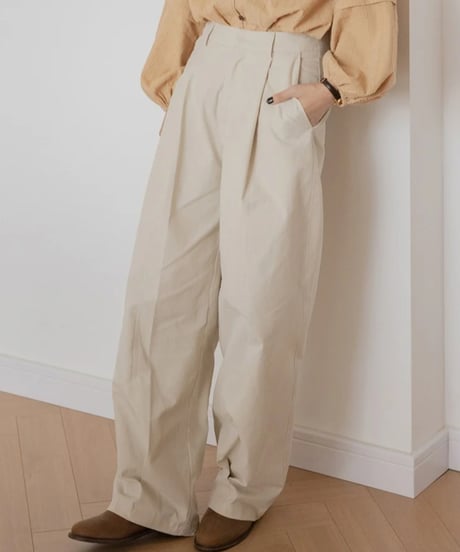 tuck wide pants /2color　FL3258