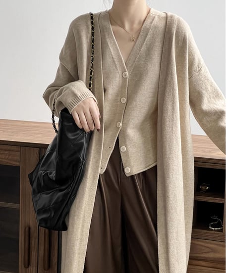 knit vest & cardigan ensemble /5color　FL3070