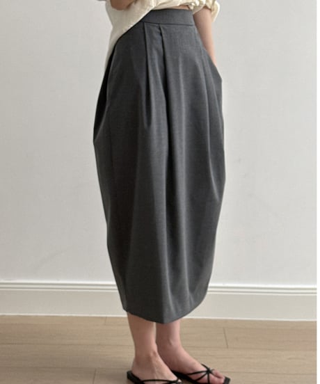 cocoon tuck skirt /2color　FL3339