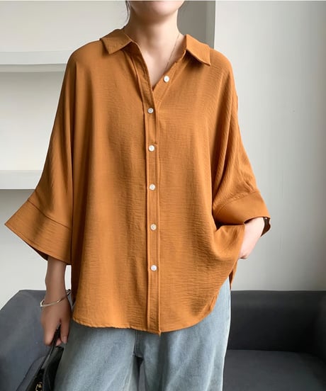 polyester lawn dolman blouse /7color　FL3621