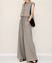 sleeveless wide pants setup / 3color　FL3585