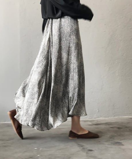 monotone leopard flare skirt　FL2185