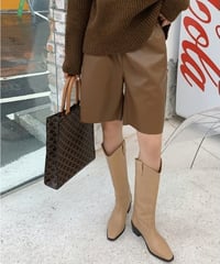 pu leather bermuda pants /3color　FL2117