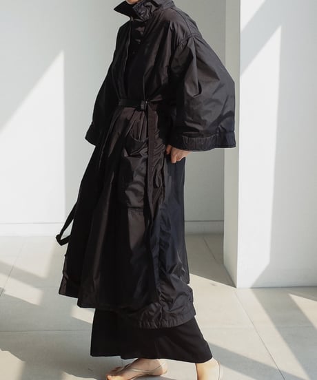 large size lace-up trench coat 2/color　FL2941