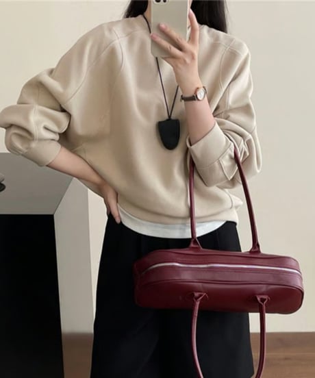 round neck casual pullover /2color　FL2972