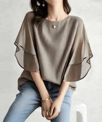 layered chiffon blouse /4color　FL3463