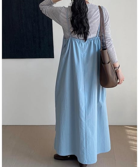 side slit suspenders long o/p /2color  FL3371