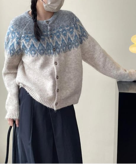 nordic knit cardigan  /3color　FL2984