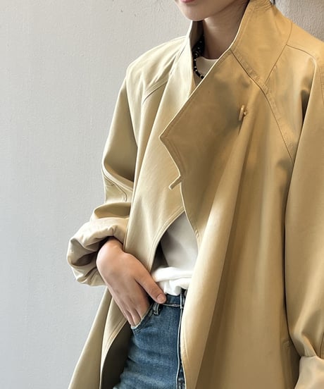 waist-marked mid-length coat /2color　FL2786