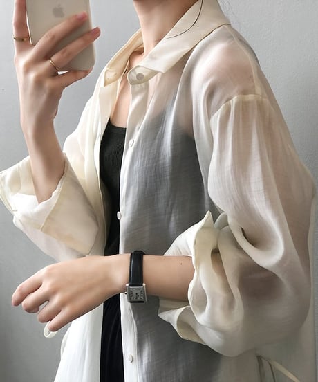 ribbon sheer shirt　FL2165