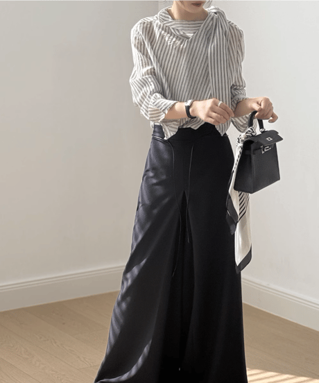 scarf tie shirt blouse　FL3336