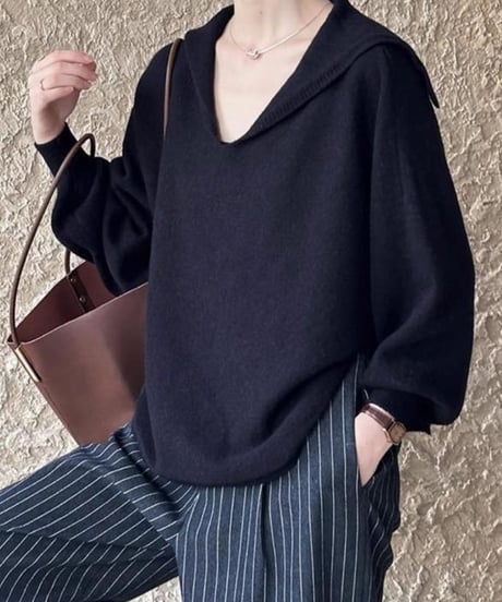 sailor collar knit pullover /3color　FL2947