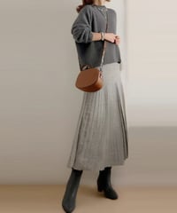 pleated knit long skirt set　FL3583