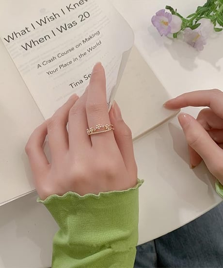 gold flower open ring　FL2186