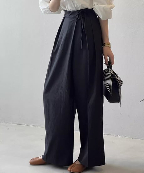 ribbon design wide leg pants /3color　FL2782