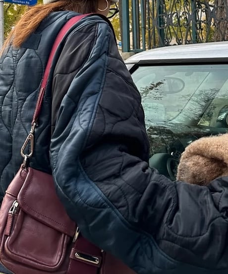 two tone quilted jacket /2color 　FL2558