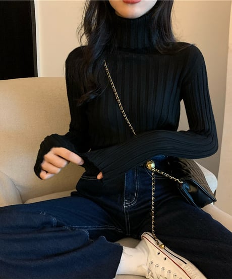 high neck pile pullover knit /6color　FL3140