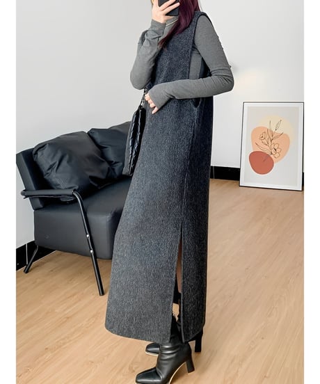 sleeveless long dress /2color　FL2493