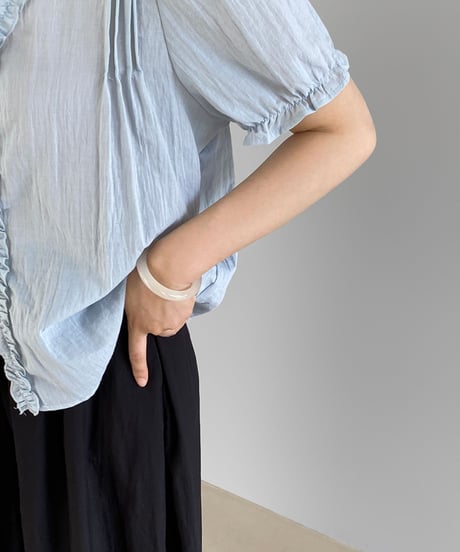 short sleeve frill blouse /3color　FL3425