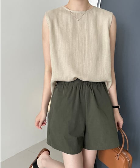 back slit sleeveless blouse /2color　FL2712