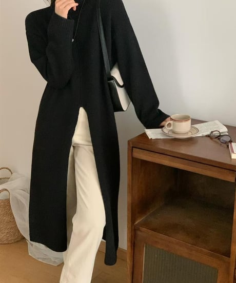 front slit long sweater /2color　FL2583