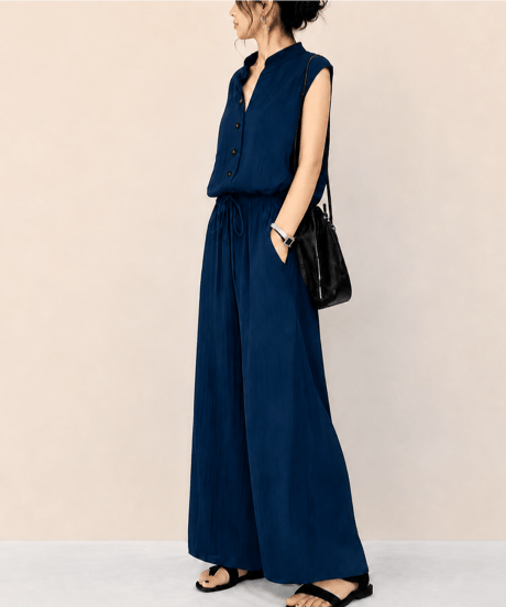 sleeveless wide pants setup / 3color　FL3585