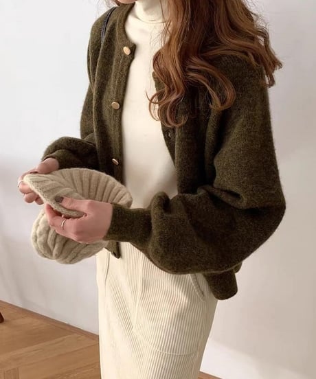 sleeve Knit short cardigan /3color　FL2585