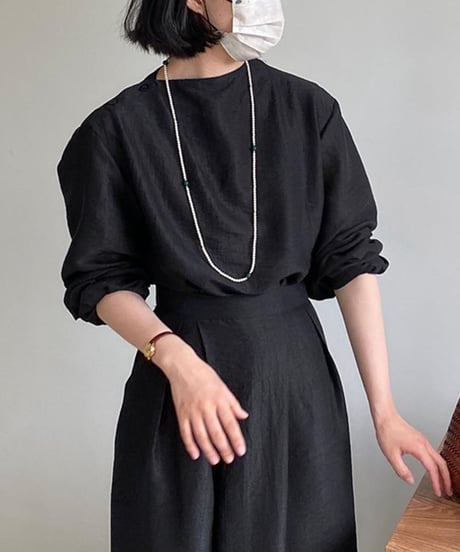 round neck blouse & slit skirt setup　FL2437