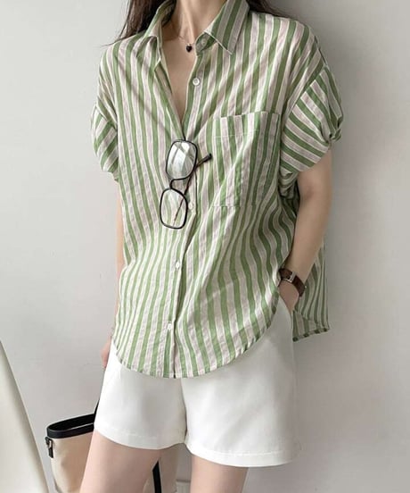 feminine border blouse　FL2139