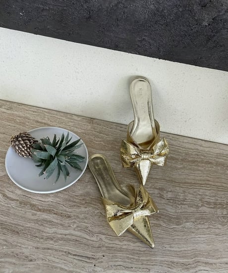 pointed toe ribbon mules /3color　FL2089