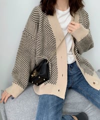 herringbone knit cardigan　FL2580