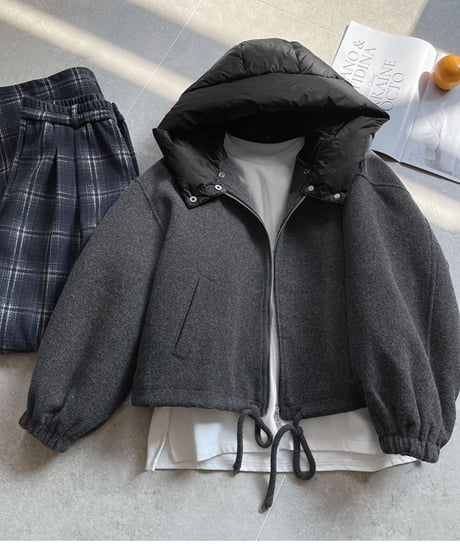 down hooded short blouson　FL3044