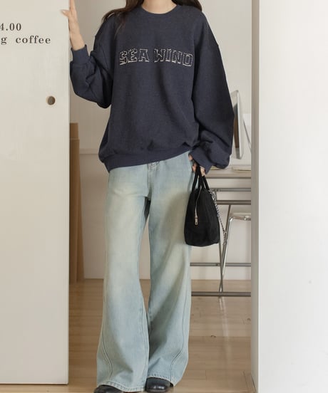 wide leg washed jeans/2color　FL3306