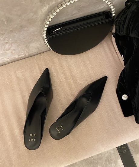 pointed toe low heel mules /3color　FL2305