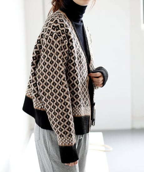 v-neck knit cardigan　FL2577