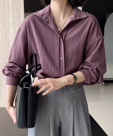 front button stand collar shirt /5color　FL2783