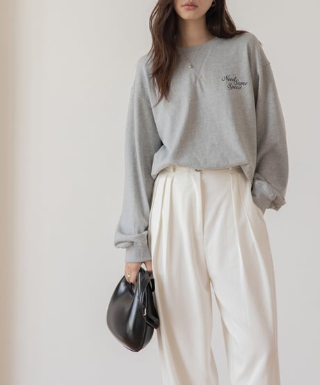 drop shoulder letter print sweat tops /4color　FL3254