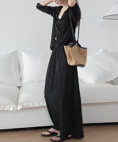 drawstring long skirt/2color　FL3300