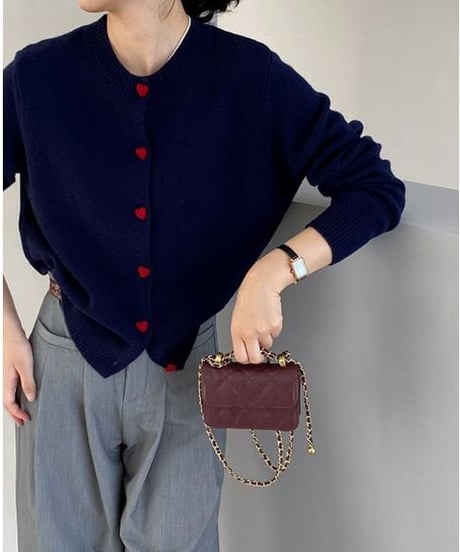heart button cardigan /4color　FL2886